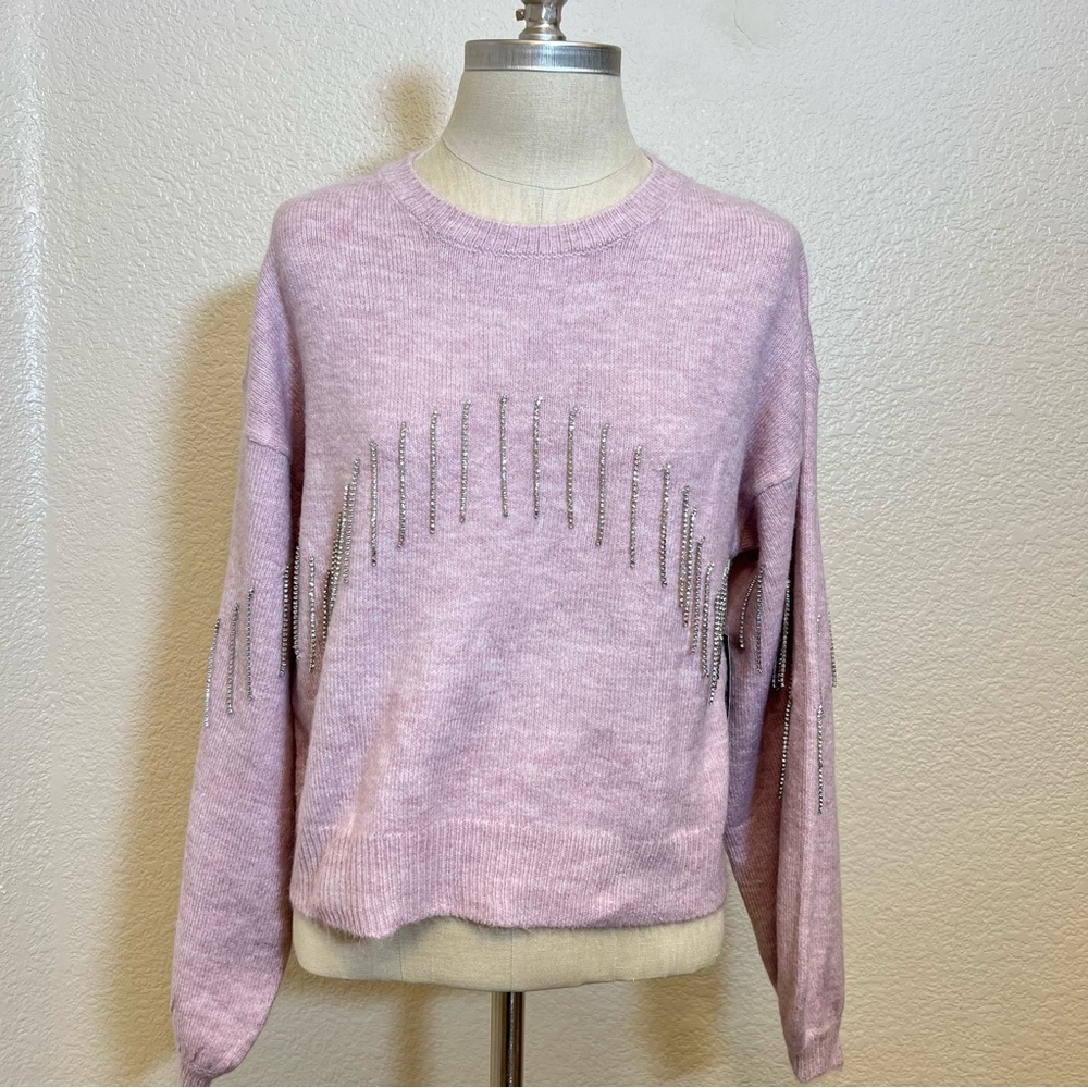 Broadway 38 Lilac Rhinestone Sweater